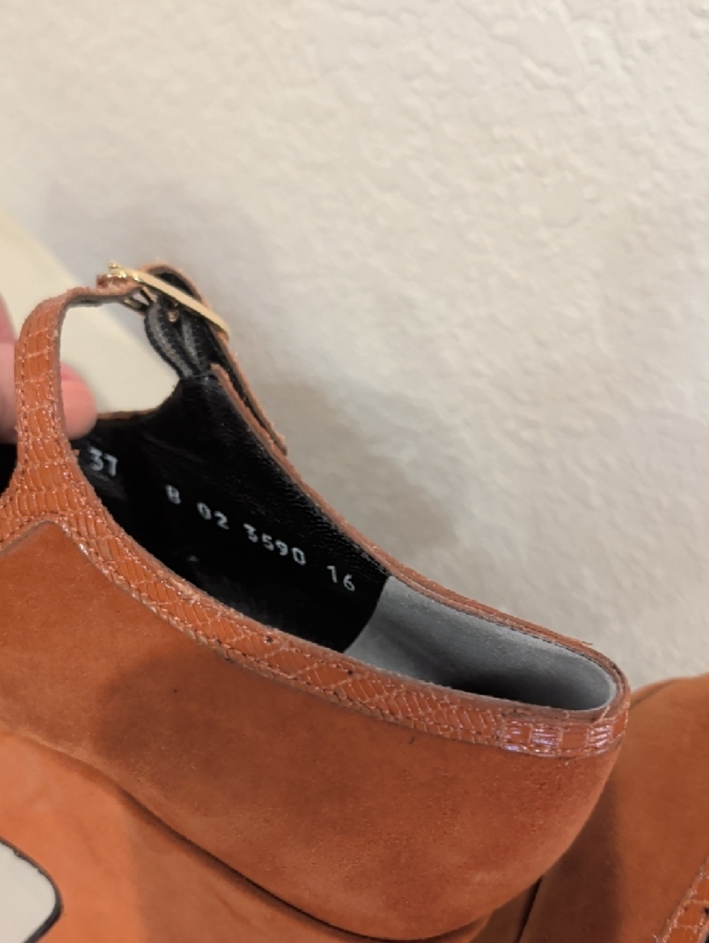 Robert Clergerie Rust Suede Platform Mary Jane Heels - Picture 7 of 8